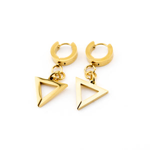 TR-08 Gold Triangle Earrings