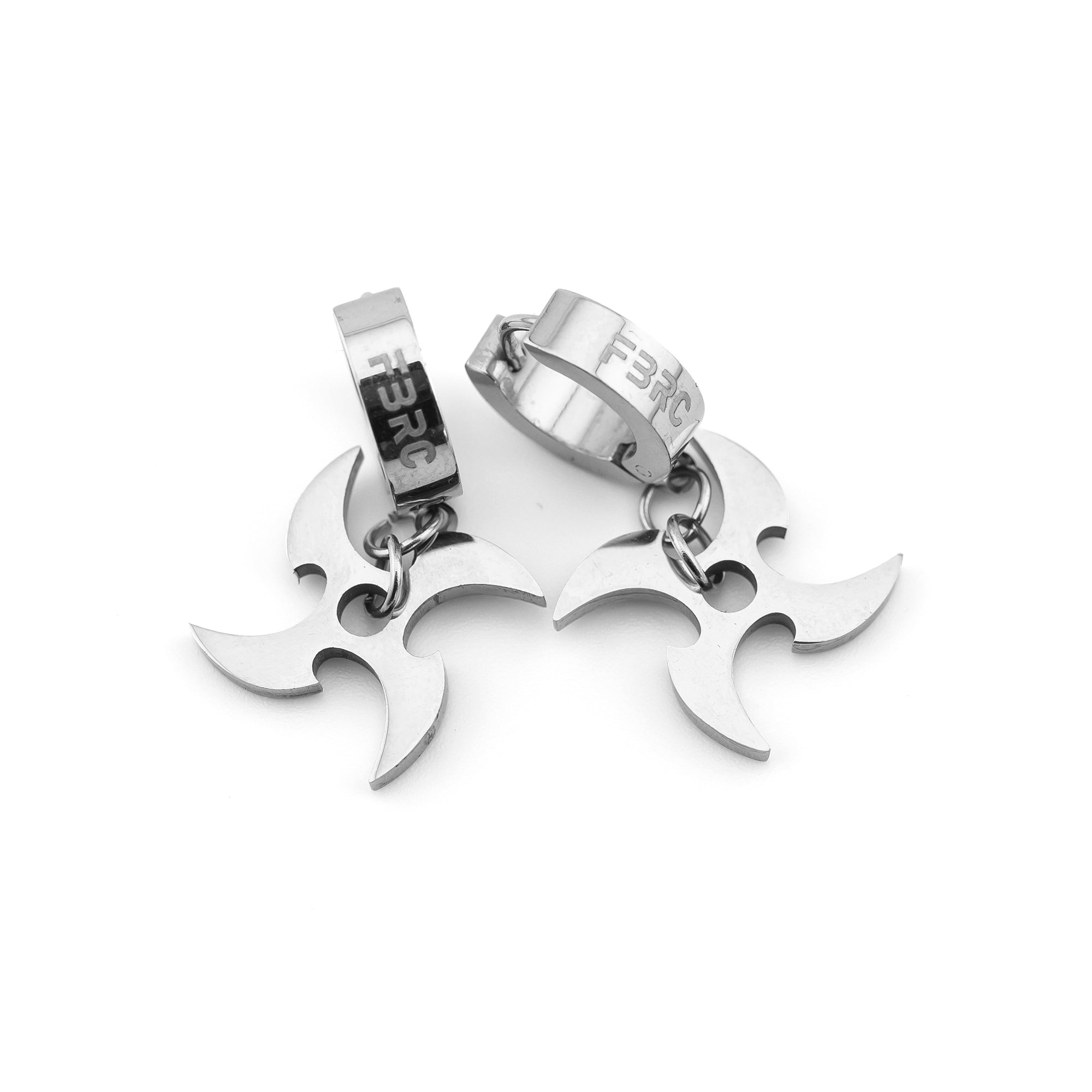 SRK-02C SS Shuriken Earrings