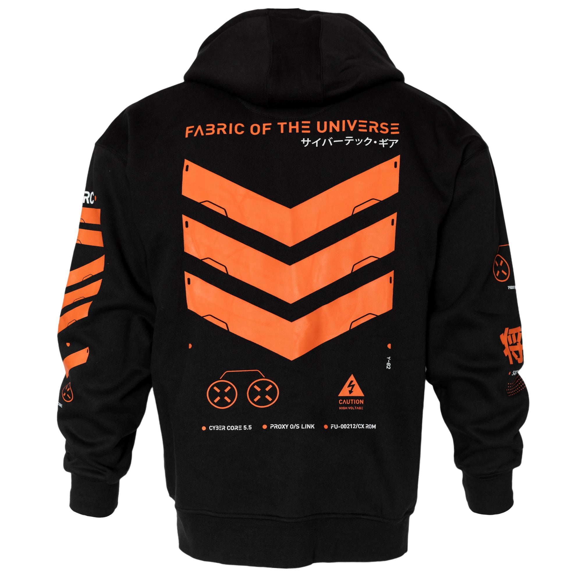 V3-3 Black Orange Zip Hoodie