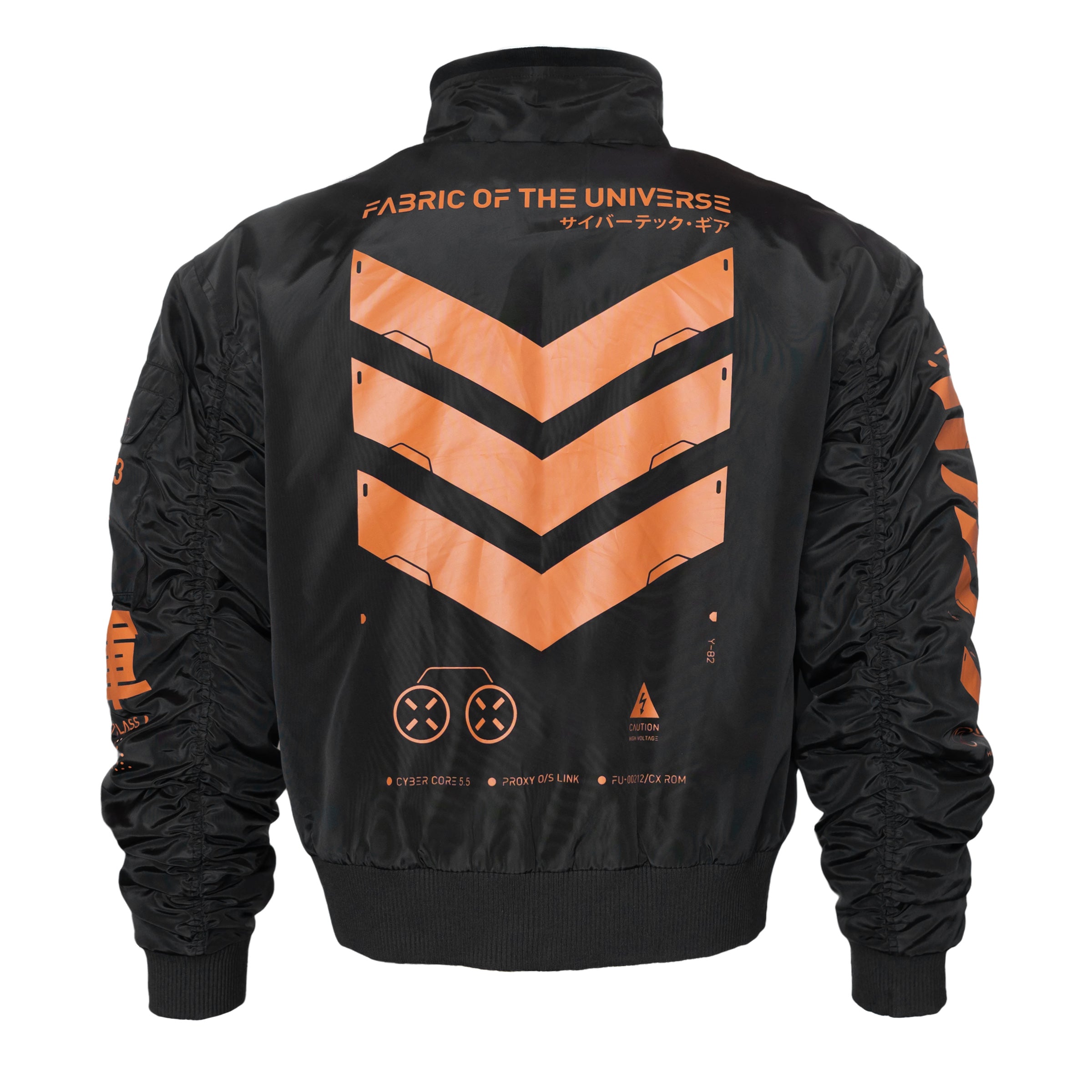 V3-3 Black Orange Short Bomber Jacket