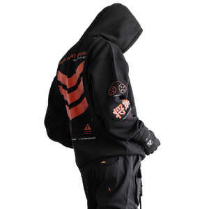 V3-3 Black Orange Zip Hoodie