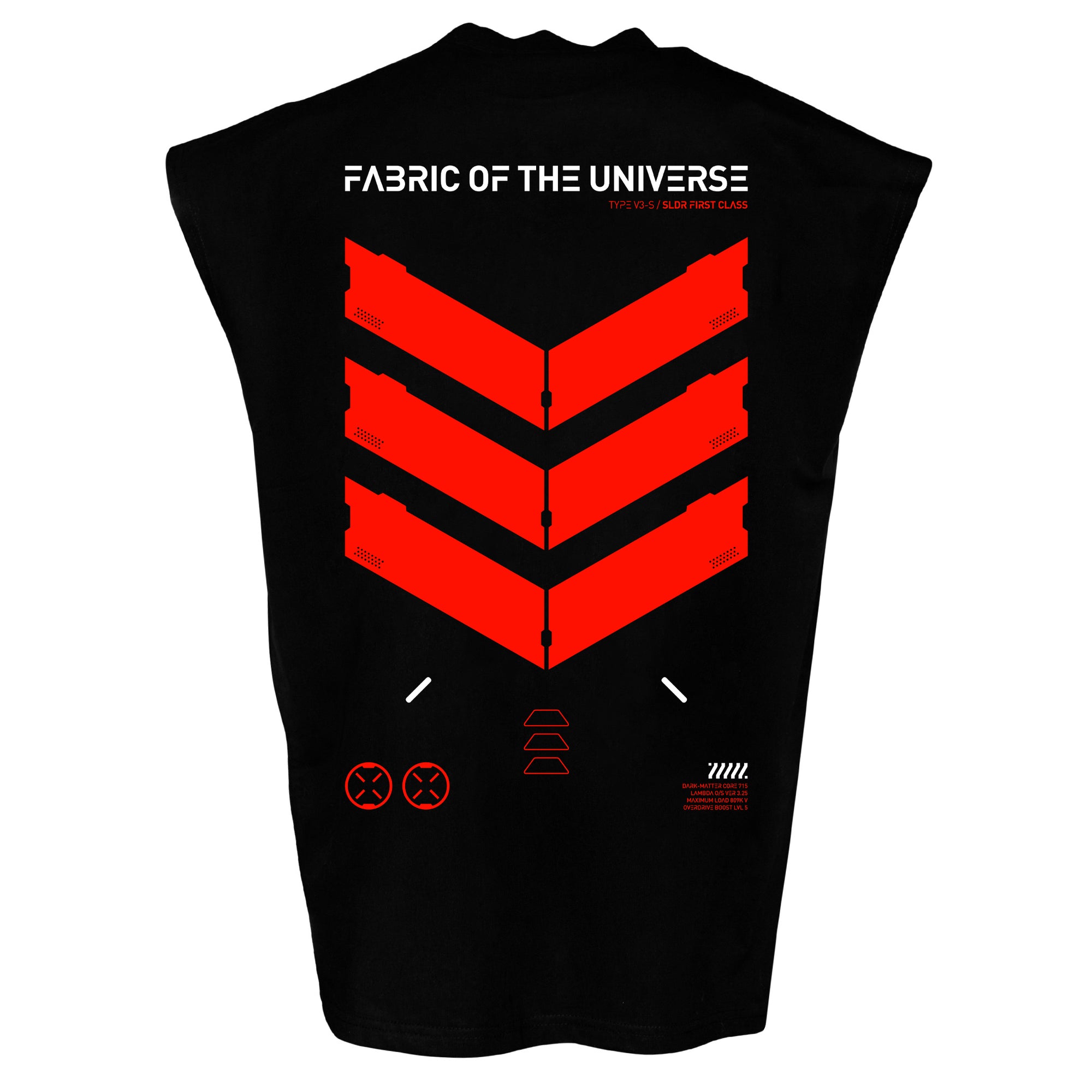 V3-S Black Red Oversized Sleeveless T