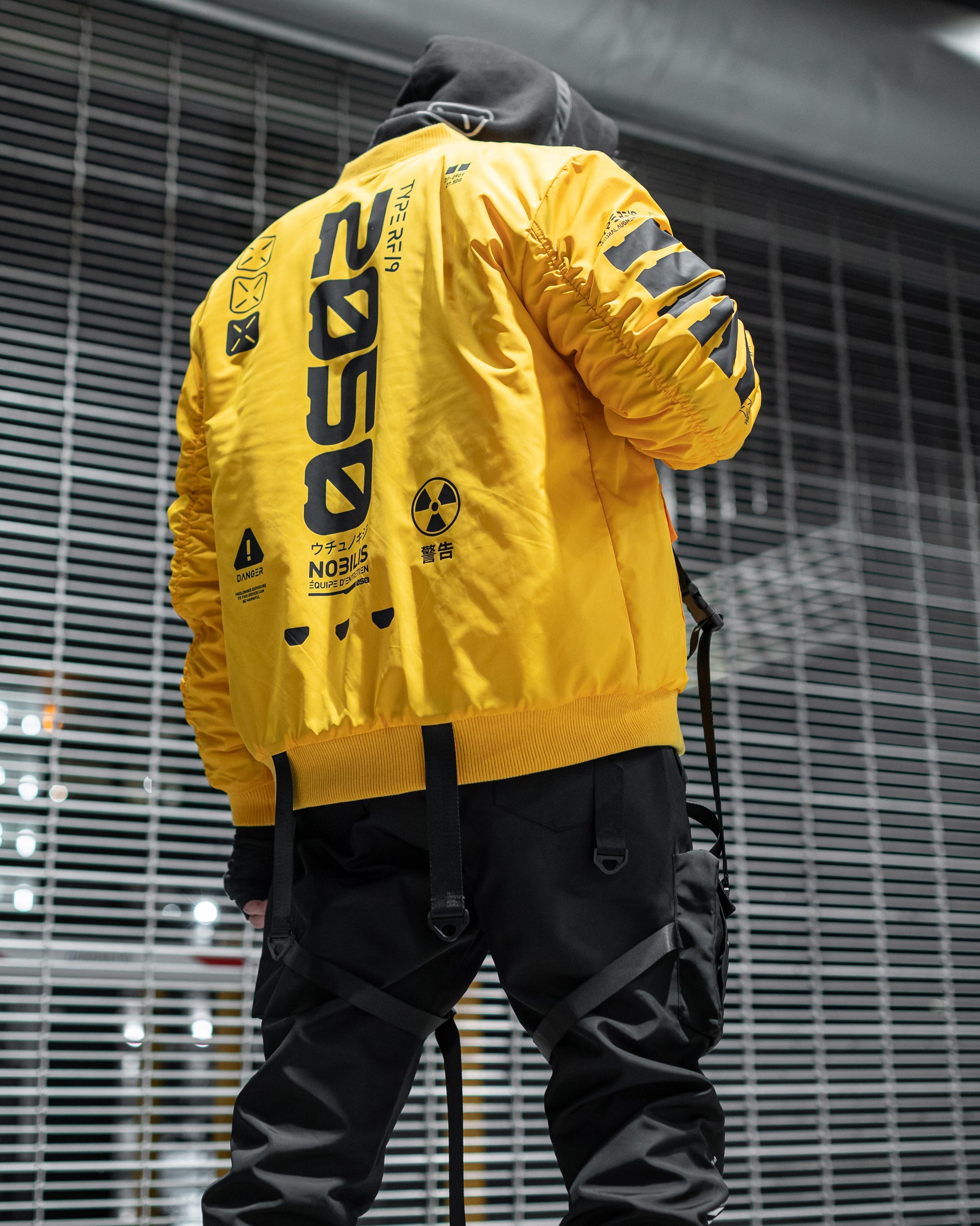 Y-2050 Gold Bomber Jacket - Fabric of the Universe