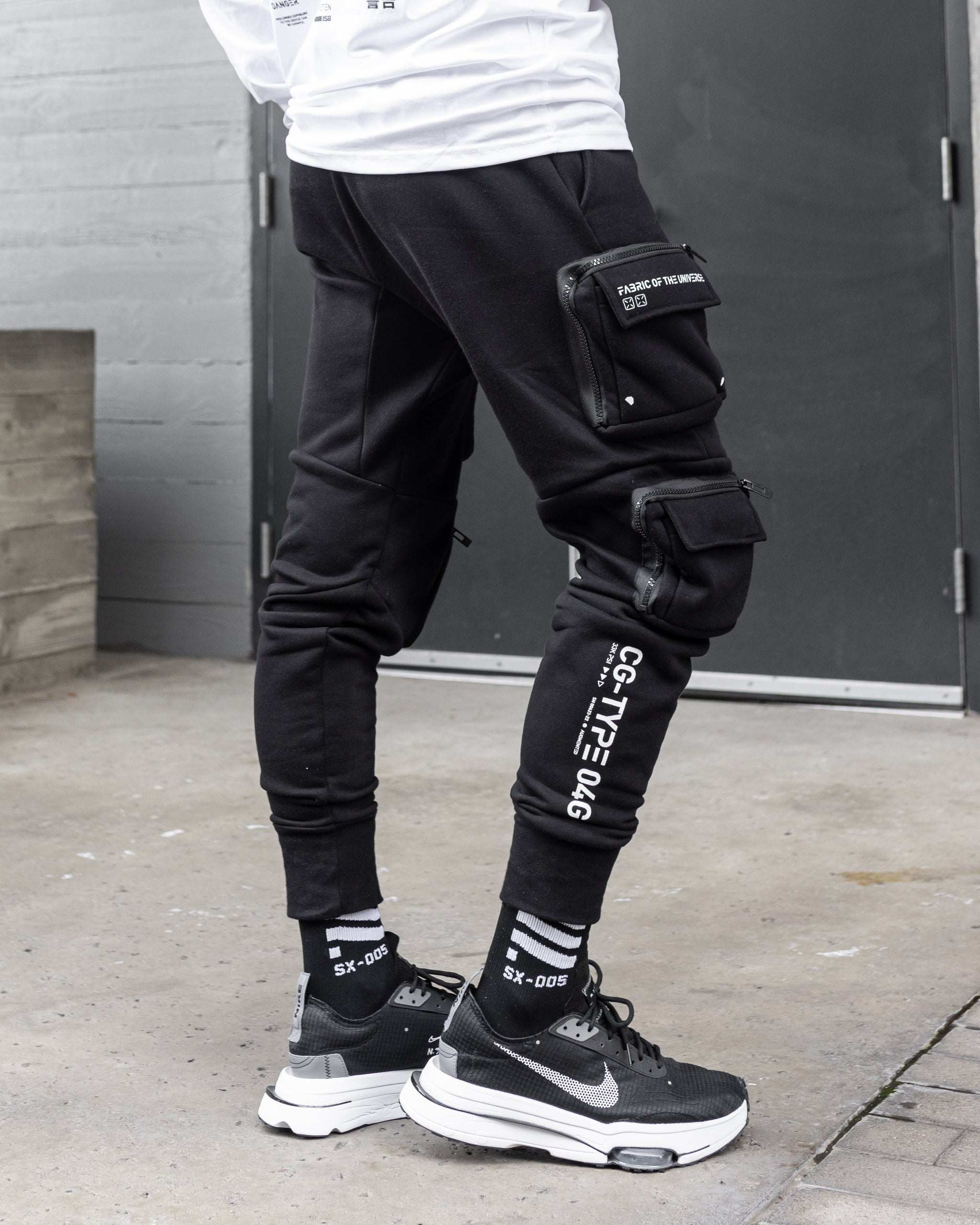 CG-Type 04G Black Cargo Joggers - Fabric of the Universe